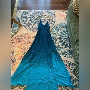 Two Toned Blue Maxi Summer Dress